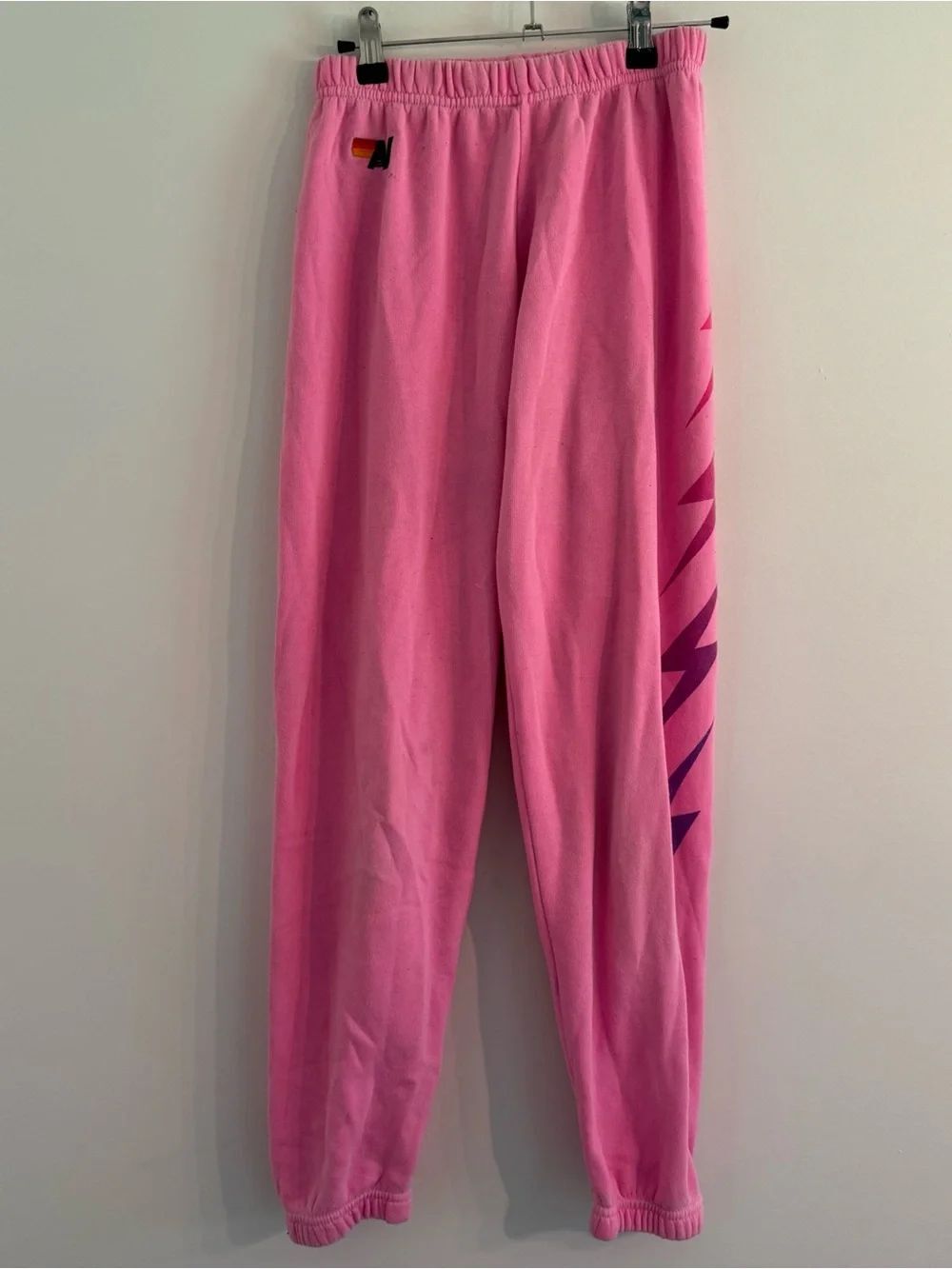 Aviator Nation Pink Lightening Bolt Sweatpants Women’s Size XS READ